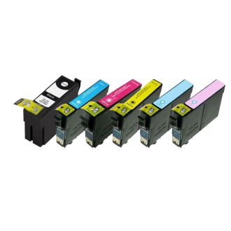 Cartouches compatible C13T37984010 / 378XL Epson - multipack 6 couleurs : noire, cyan, magenta, jaune