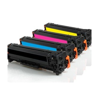 Toners compatible CF372AM / 304A HP - multipack 4 couleurs : noir, cyan, magenta, jaune