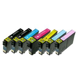 Cartouches compatible C13T08074011 / T0807 Epson - multipack 6 couleurs : noire, cyan, magenta, jaune