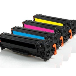 Toners compatible CF372AM / 304A HP - multipack 4 couleurs : noir, cyan, magenta, jaune
