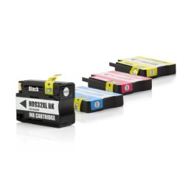 Cartouches compatible C2P42AE / 932XL/933XL HP - multipack 4 couleurs : noire, cyan, magenta, jaune