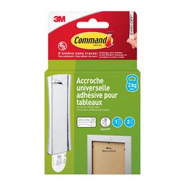 3M Command Crochet de fixation universel, L, argent