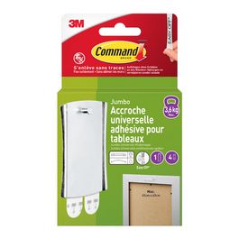 3M Command Crochet de fixation universel, XL, argent