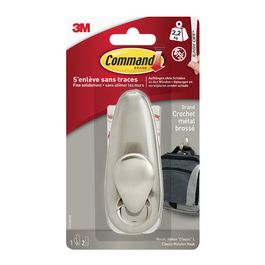 3M Command Crochet en métal "Classic", taille L, argent