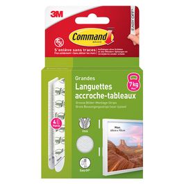 3M Command Languette accroche-tableaux, taille: L, blanc