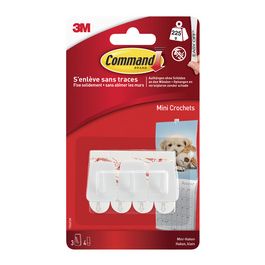 3M Command Mini-crochet,  plastique, taille: S, blanc