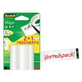 3M Scotch Ruban adhésif Magic 810, pack promo, invisible