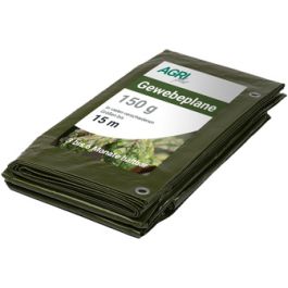 AGRIplus Bâche toile avec oeillets, 6 x 8 m, 150 g, vert