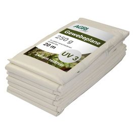 AGRIplus Bâche toile avec oeillets, 6 x 8 m, 250 g/m2, blanc