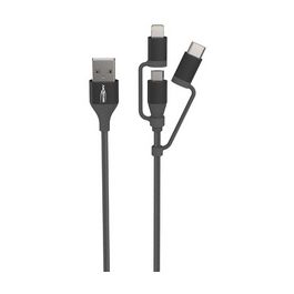 ANSMANN Câble 3en1 de charge & de données, Lightning/USB-C/