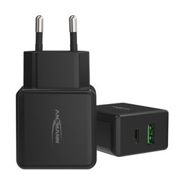 ANSMANN Chargeur USB Home Charger HC218PD, 2x port USB, noir
