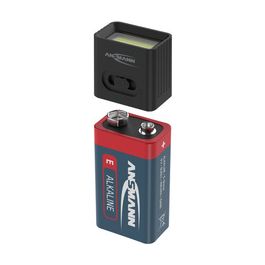 ANSMANN Mini lampe LED ACTION avec pile 9V, noir