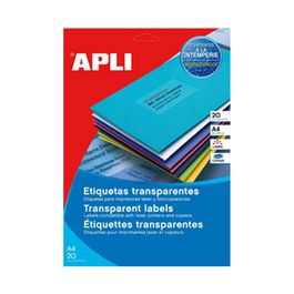 APLI Etiquettes translucides, 63,5 x 38,1 mm