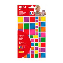 APLI kids Gommettes "Carré" couleurs métallisées, assorti