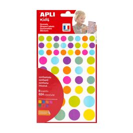 APLI kids Gommettes "Rond", couleurs pastel, assorti