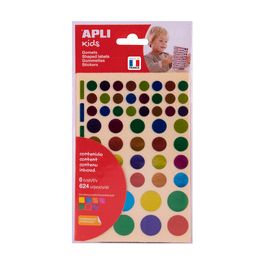 APLI kids Gommettes "Rond" couleurs métallisées, assorti