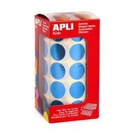 APLI kids Gommettes "Rond" en rouleau, bleu métallisé