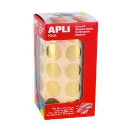 APLI kids Gommettes "Rond" en rouleau, or