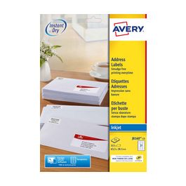 AVERY Etiquette d'adresse jet d'encre, 63,5 x 33,9 mm, blanc