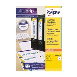 AVERY Etiquette de classement adhésive, 192 x 61 mm, blanc
