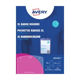 AVERY Pochette badge XL, 105 x 148 mm, transparent
