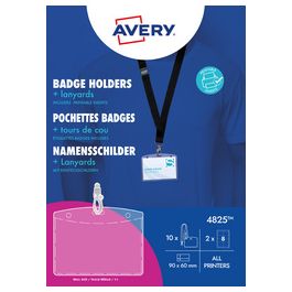 AVERY Pochette badge avec lacet textile noir