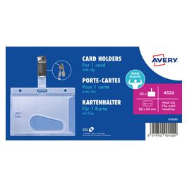 AVERY Porte-carte avec clip, 54 x 85 mm, transparent