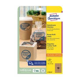 AVERY Zweckform Etiquette couleur Kraft, 62 x 42 mm