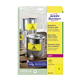 AVERY Zweckform Etiquette film, 99,1 x 42,3 mm, jaune
