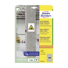 AVERY Zweckform Etiquette papier, ultra-adhésif, blanc