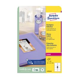 AVERY Zweckform Etiquette photo, ultra brillante, blanc