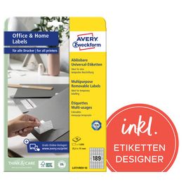 AVERY Zweckform Etiquette universelle, 45,7 x 21,2 mm, blanc