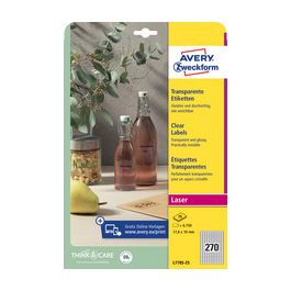 AVERY Zweckform Etiquettes transparentes, 60 mm, rond