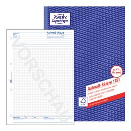 AVERY Zweckform Formularbuch "Aufmaß-Skizze", A4, 50 Blatt