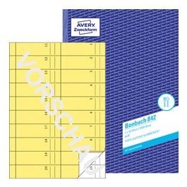 AVERY Zweckform Formularbuch "Bonbuch", A4, gelb