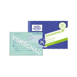 AVERY Zweckform Formularbuch "Einnahmebeleg", A6 quer, grün