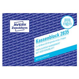 AVERY Zweckform Formularbuch "Kassenblock", 2 x 50 Blatt