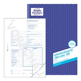 AVERY Zweckform Formularbuch "Lohnabrechnung Mini-Jobs", A4