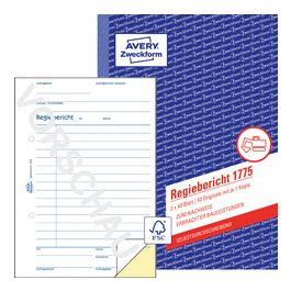 AVERY Zweckform Formularbuch "Regiebericht", 2 x 40 Blatt