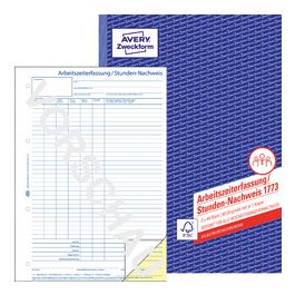 AVERY Zweckform Formularbuch "Stunden-Nachweis", SD, A4