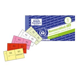 AVERY Zweckform Nummernblock 1 - 1000, 105 x 53 mm, 5-farbig x50