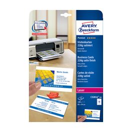 AVERY Zweckform Quick & Clean Cartes de visite, satinées