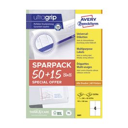 AVERY Zweckform Étiquette universelle, 105 x 48 mm, 50+15