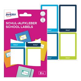 AVERY Étiquette pour livre, papier, 44 x 64 mm, cadre coloré