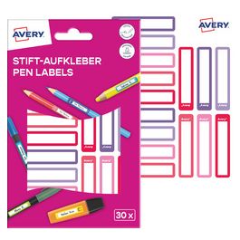 AVERY Étiquette pour stylo, papier, 10 x 50 mm, cadre rose