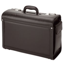 Alassio Valise pour pilotes "Genova", similicuir, noir