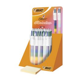 BIC Stylo à bille 4 Colours Rainbow Mix, présentoir de 30