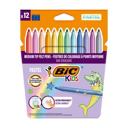 BIC KIDS Feutre Couleur medium Pastel, étui en carton de 12
