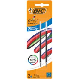 BIC Recharge pour stylo à bille 4 Colours Smooth, S, bleu