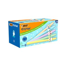 BIC Stylo à bille Cristal Pastel Figurine, carton de 20
